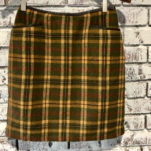 Wool & Leather Plaid/ Tartan Mini Skirt Size 4